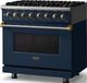 Viking® 5 Series 36" Slate Blue Pro Style Dual Fuel (NG) Range with Brushed Brass Trim-3
