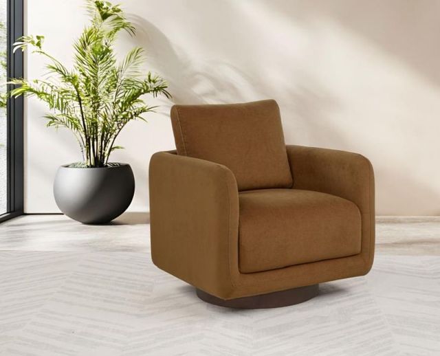 Coaster® Iris Rust Upholstered Swivel Accent Chair-1