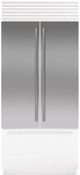 Sub-Zero® Classic 42" Stainless Steel French Door Flush Inset Door Panel with Tubular Handle-1