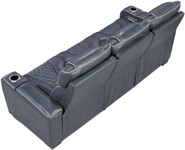 Homelegance® Apex Blue Double Power Reclining Sofa with Center Drop-Down Cup Holders-4