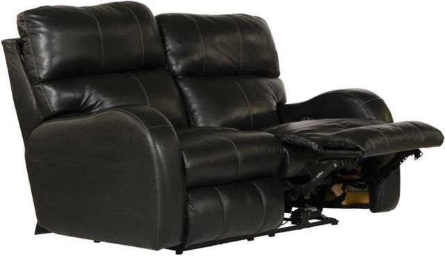 Catnapper® Angelo Black Leather Power Lay Flat Reclining Loveseat with Power Adjustable Headrest-3
