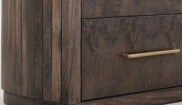 International Furniture Direct Dark Mezquite Black Curved Chest-2