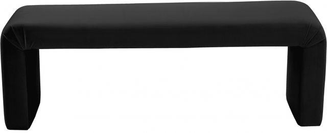 Meridian Furniture Minimalist Black Velvet Bench-1