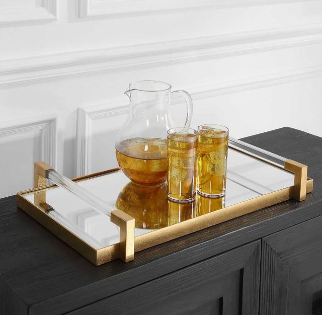 Uttermost® Deki Antique Gold Mirrored Tray-1