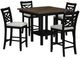Elements International Brooks 5-Piece Black/Brown/Cream Counter Dining Set-0
