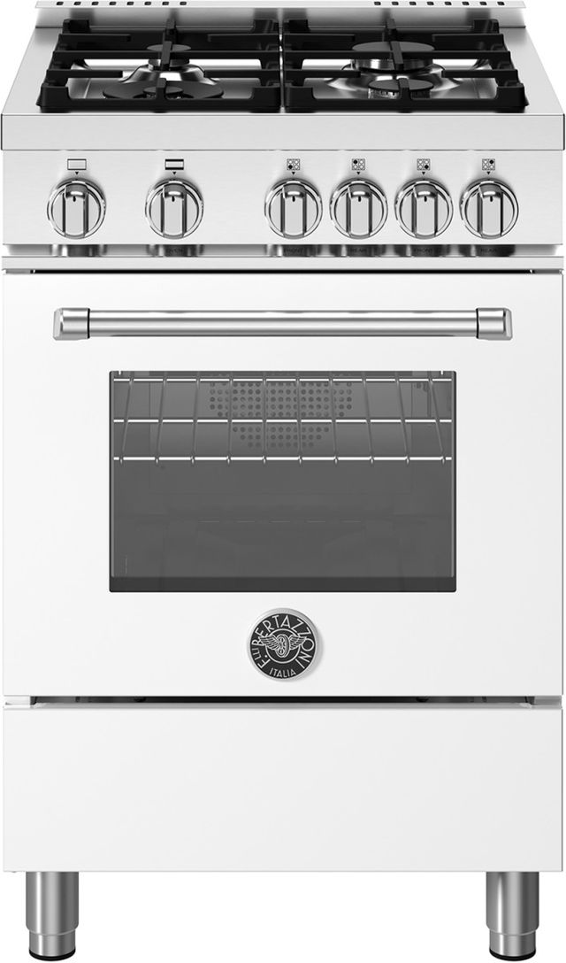 Bertazzoni Master Series 24" Bianco Matt Pro Style Gas Range-0
