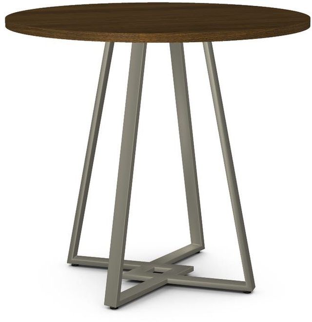 Amisco Customizable Dirk Walnut Veneer Counter Height Table with 42" Tabletop -0