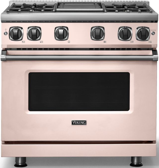 Viking® 7 Series 36" Blush Pro Style Liquid Propane Gas Range with Griddle-0