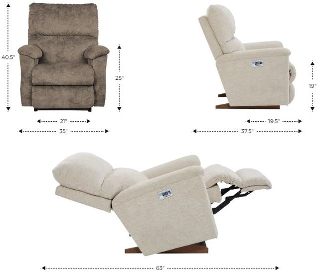 La-Z-Boy® Brooks Godiva Power Rocking Recliner with Headrest and Lumbar-2
