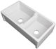ZLINE Palermo White Gloss 36" Farmhouse Double Bowl Fireclay Kitchen Sink-2