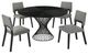 Armen Living Cirque Channell 5-Piece Black/Charcoal Dining Table Set-0