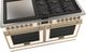 Fulgor Milano® Evoque 400 Series 60" Matte White Pro Style Dual Fuel Hybrid Range with Brushed Brass Trim -3