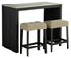 Furniture of America® Zanaide 3-Piece Gray/Beige Dining Table Set with Black Base-0