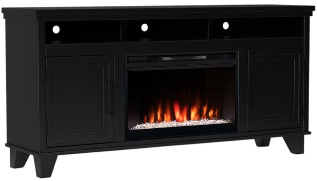 Legends Home Real Cozy Sonoma Seal Skin Black 64" Fireplace Console-0