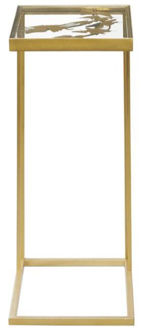 Deco Marche Clear Glass Top Rectangular Accent Table with Gold Base-1
