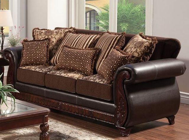 Furniture of America® Franklin 2-Piece Dark Brown/Tan Set-2