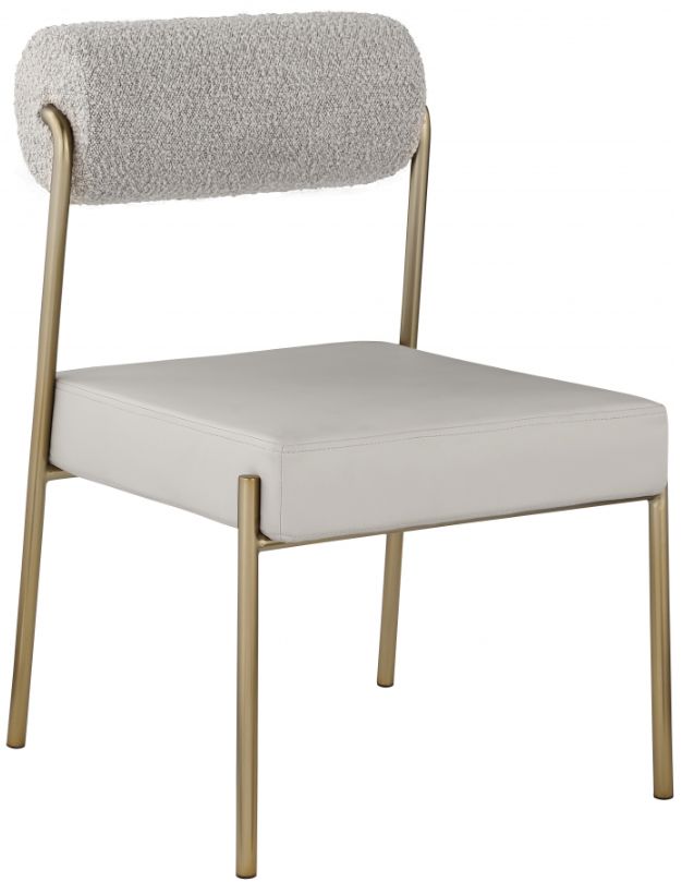 Meridian Furniture Carly Brass/Taupe Dining Side Chair-0