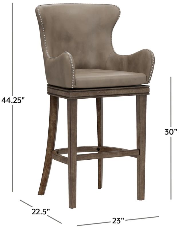 HH2 Home HH2 Home Caydena Weathered Taupe Bar Stool-2