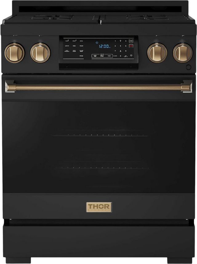 Thor Kitchen® Gordon Ramsay Series 30" Matte Black Pro Style Gas Range
