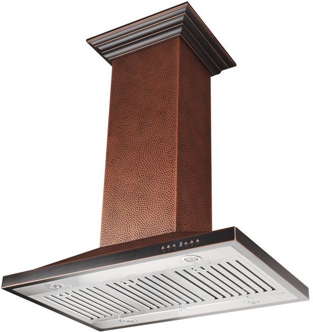 ZLINE Designer Series 30" Hand-Hammered Copper Island Range Hood-3