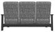 Telescope Casual Leeward Agra Classic/Graphite Fabric/Polymer Outdoor Cushion Three-Seat Sofa with Chestnut Rustic Polymer Arms-3