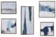 Olliix by Martha Stewart Blue Drift Multi Color Framed Embellished Canvas Gallery 5PC Set-0