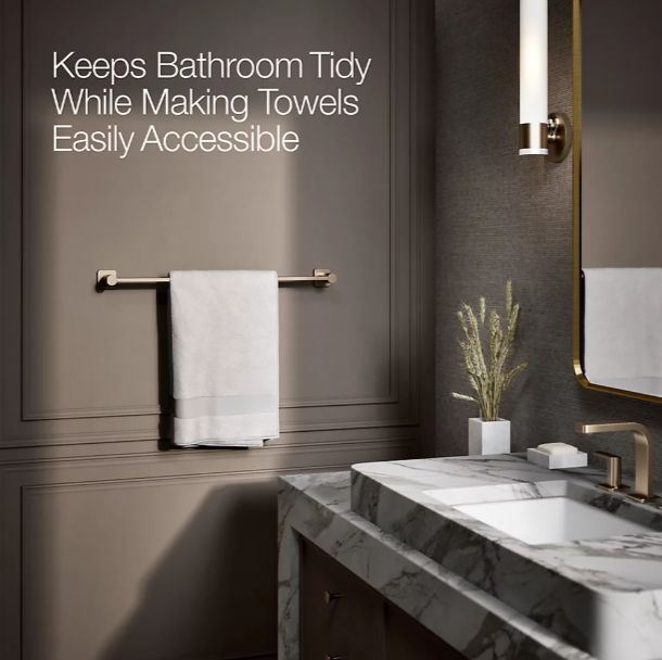 KOHLER® Parallel® Matte Black 24" Towel Bar-2