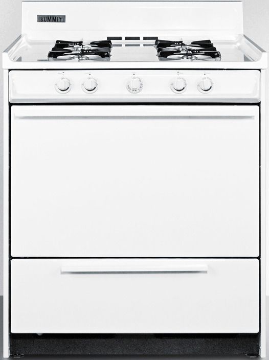 Summit® 30" White Freestanding Gas Range-0