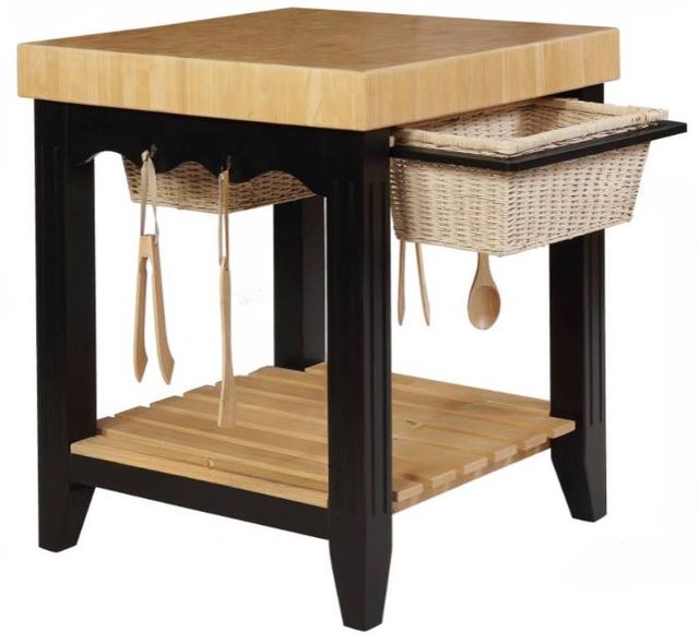 Powell® Kolton Black/Brown Kitchen Island-0