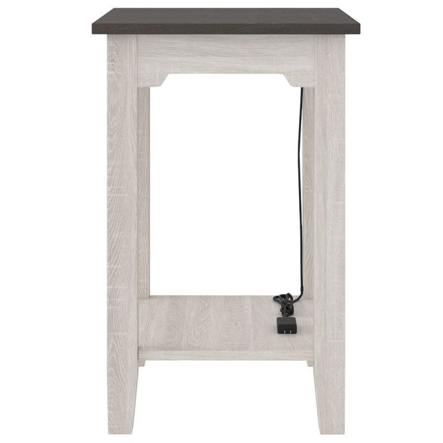 Signature Design by Ashley® Dorrinson Gray Chairside End Table ith Antique White Base-2