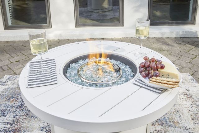 Signature Design by Ashley® Sundown Treasure White Fire Pit Table-3