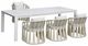 Intercon Alexa 5-Piece White Aluminum/Stone Outdoor Dining Set-0