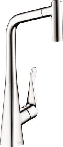 Hansgrohe Metris Steel Optic 2-Spray Pull-Out Prep Kitchen Faucet-0