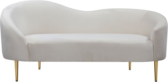 Meridian Furniture Ritz Cream Velvet Loveseat-1