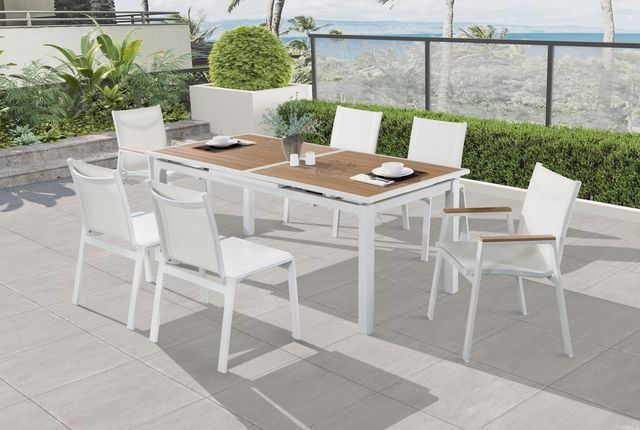 Meridian Furniture Nizuc 2-Piece White Outdoor Patio Mesh Dining Chairs-4