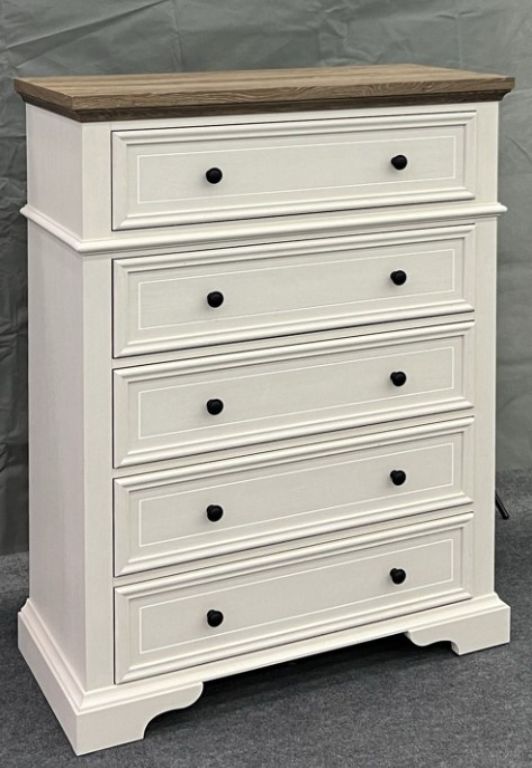 Elements International Eastwood Youth Brown/White 5-Drawer Chest-2