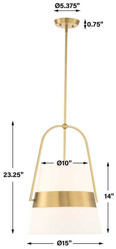 Uttermost® Harness Warm Brass/White Pendant-2