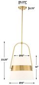Uttermost® Harness Warm Brass/White Pendant-2