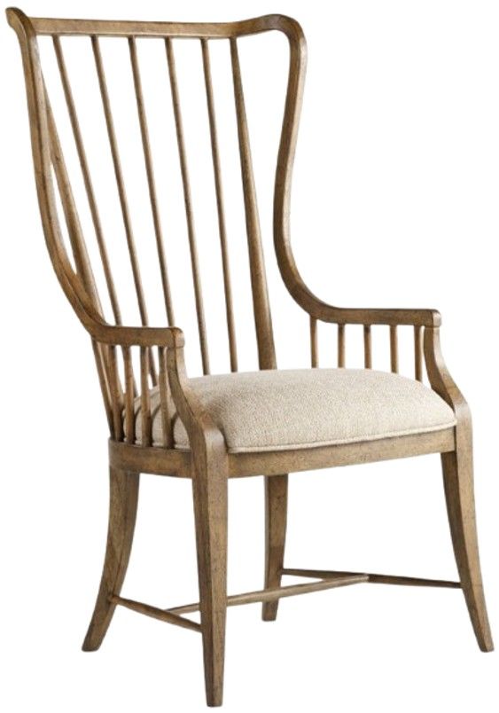 Hooker® Furniture Sanctuary Antique Hickory/Larkin Oak Tall Spindle Dining Arm Chair-0