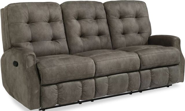 Flexsteel® Devon Gray Charcoal Reclining Sofa-0