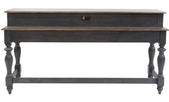 Liberty Furniture Ocean Isle Slate Console Table with Weathered Pine Top-1