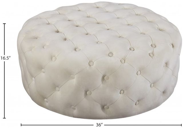 Meridian Furniture Addison Cream Velvet Ottoman-1