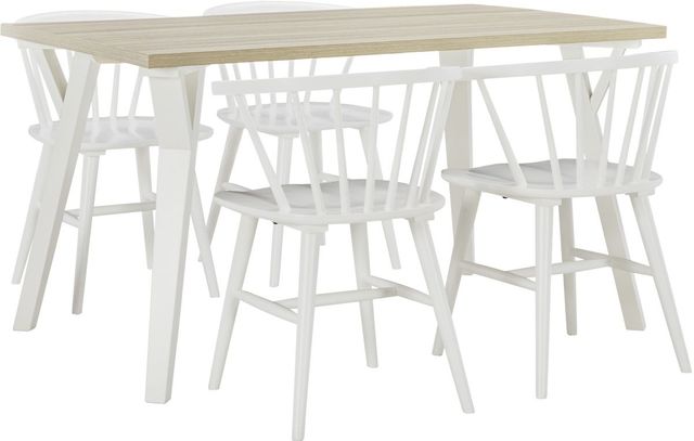Signature Design by Ashley® Grannen 5-Piece Natural/White Dining Table Set-0