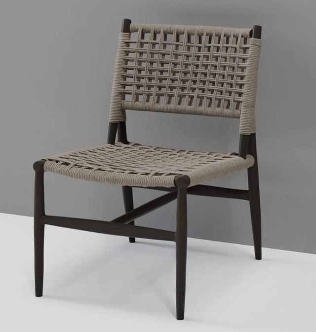 Sunset West Grigio Graphite/Stone Gray Metal/Natural Fibers Outdoor Dining Chair-1