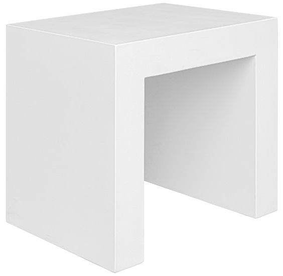 Moe's Home Collection Lazarus White Concrete Outdoor Stool-0