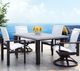 Homecrest™ Outdoor Living Customizable Timber Aluminum/Wood 84" Rectangular Post Base Outdoor Balcony Table -1