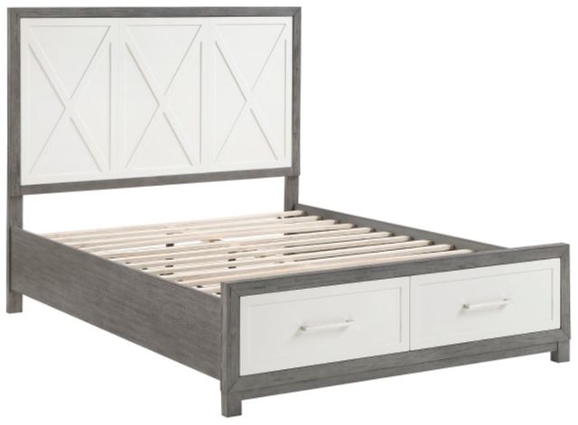 Homelegance® Rowan Gray/Ivory Full Storage Platform Bed-3