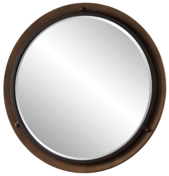 Uttermost® Porthole Rubbed Bronze Round Mirror-3