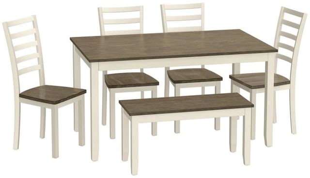 Emerald Home Arlington 6-Piece Brown/Creamy White Dining Table Set -0