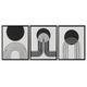 Olliix by Urban Habitat Cosmic Curl 3 Piece Set Black/Taupe Framed Canvas-0